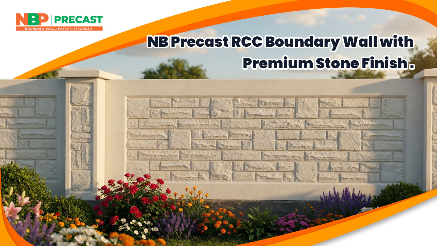 NB Precast RCC Boundary Wall with Premium Stone Finish