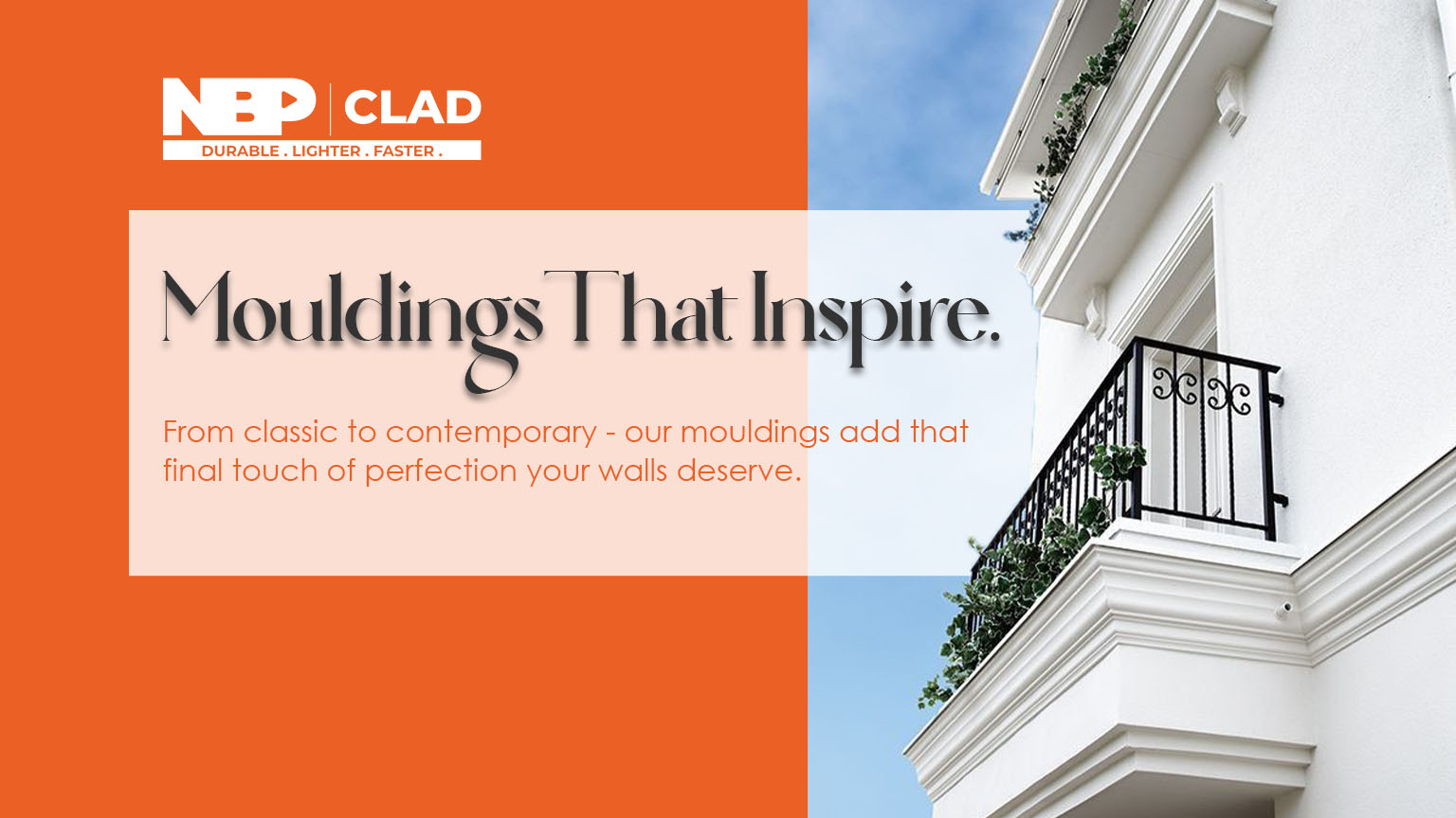 NB CLAD decorative wall mouldings for modern exterior facade design