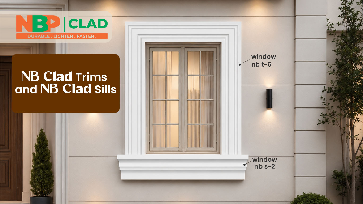 NB Clad premium window trims and decorative window sill by NBP Nirmaan Bharat Panels Indore