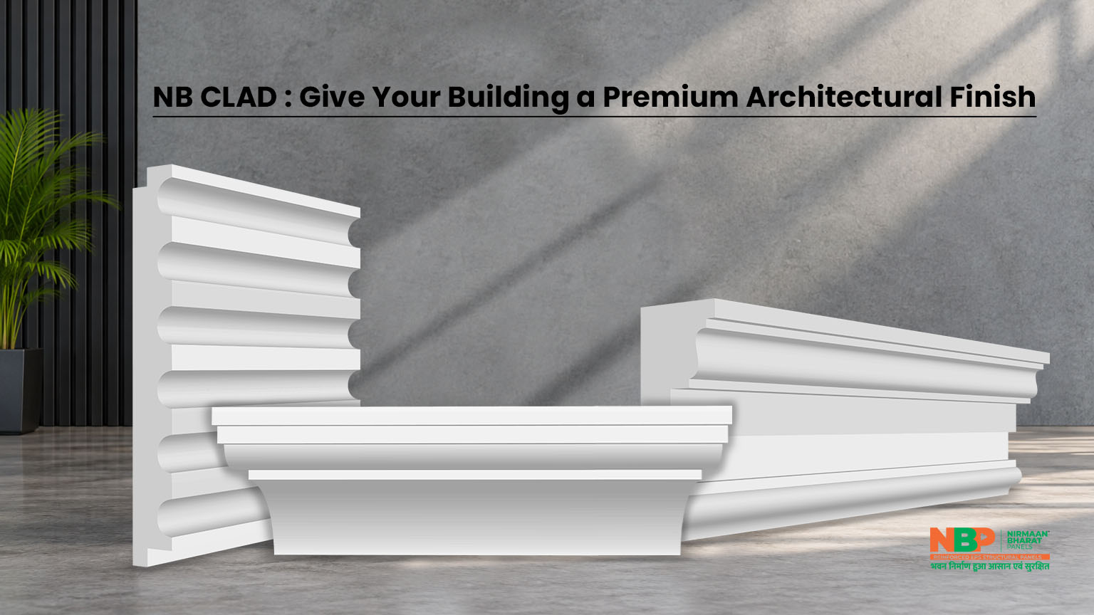 NB CLAD EPS cornice moulding on a modern building exterior in Indore