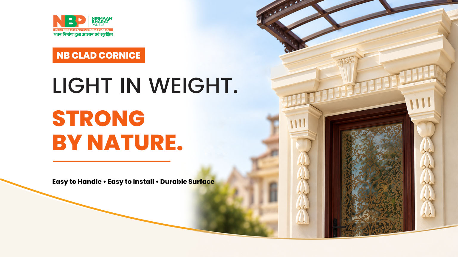 NB CLAD lightweight EPS cornice molding for building elevation