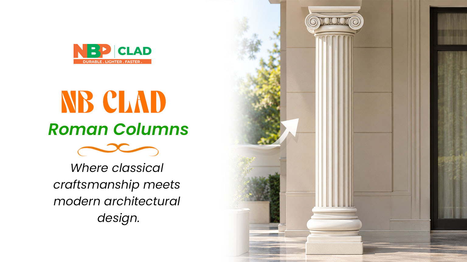 NB Clad Roman Column and architectural thermocol cladding manufactured by Nirmaan Bharat Panels in Indore